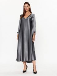 Dixie Sukienka codzienna A782Z037 Srebrny Relaxed Fit. Szare sukienki damskie Dixie, na co dzień, s, bez wzorów, z wiskozy, bez kołnierzyka, bez ramiączek, proste. Za 249.99 zł.