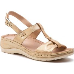 Sandały LASOCKI 2002-01. Żółte sandały damskie Lasocki, bez wzorów, z nubiku, bez obcasa. Za 139.99 zł.