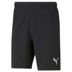 Spodenki Puma teamRISE czarne. Białe spodnie sportowe męskie Puma, bez kołnierzyka. Za 68.00 zł.