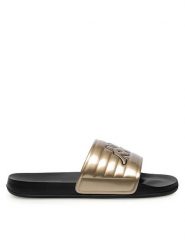 Kappa Klapki SS24-W1 Złoty. Żółte klapki damskie Kappa, bez wzorów, z materiału, bez obcasa. Za 79.99 zł.
