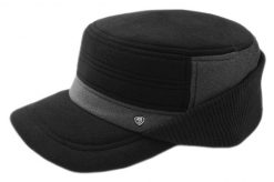 Czapka Jesienno-Zimowa Czarno-Szara Ciepła Męska z Daszkiem Patrolówka -Pako Jeans. Czarne czapki męskie Pako Jeans, na zimę, bez wzorów, z jeansu. Za 65.00 zł.
