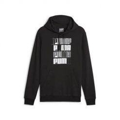 Bluza sportowa męska Puma Ess+ Logo Lab. Czarne bluzy sportowe męskie Puma, bez wzorów, sportowe, bez kołnierzyka, bez ramiączek. Za 345.00 zł.