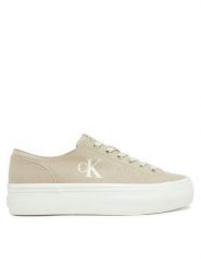 Calvin Klein Jeans Tenisówki Vulc Flatform Low Cv Mg YW0YW01763 Beżowy. Brązowe trampki i tenisówki damskie Calvin Klein Jeans, bez wzorów, z jeansu. Za 209.99 zł.