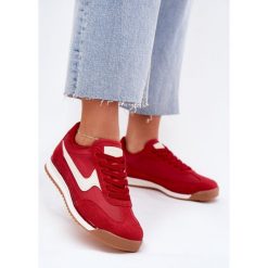 EVento Buty Sportowe Sneakersy Damskie Czerwone czarne. Czarne buty sportowe na co dzień damskie bez wzorów, ze skóry, trekkingowe. Za 151.72 zł.