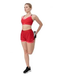 4F Szorty funkcyjne w kolorze czerwonym rozmiar: XL. Czerwone spodenki sportowe damskie 4f, xl, z materiału, outdoorowe. Za 59.45 zł.