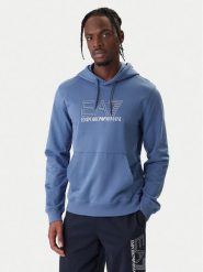 EA7 Emporio Armani Bluza 7M001313 AF13512 UB064 Niebieski Regular Fit. Niebieskie bluzy bez kaptura męskie EA7 Emporio Armani, m, z bawełny. Za 499.99 zł.