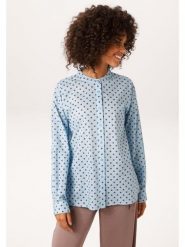 Aniston Bluzka w kolorze błękitno-brązowym rozmiar: 36. Niebieskie bluzki damskie Aniston, bez wzorów, z bawełny, bez kołnierzyka, bez ramiączek. Za 130.99 zł.