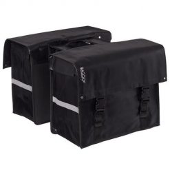Tormino Bagoo podwójna torba rowerowa 58L czarna (bisonyl). Czarne torebki klasyczne damskie BAGOO, bez wzorów, z materiału, bez dodatków. Za 254.95 zł.