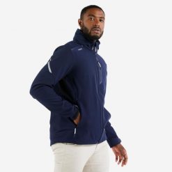 Kurtka softshell żeglarska męska Tribord Sailing 500, granatowa. Kurtki męskie TRIBORD, m, bez wzorów, z polaru, bez kaptura. W wyprzedaży za 179.99 zł.