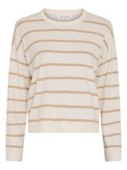 MOSS COPENHAGEN Koszulka "Maura Rachelle" w kolorze biało-beżowym rozmiar: M/L. Brązowe t-shirty damskie MOSS COPENHAGEN, l, bez wzorów, bez kołnierzyka. Za 114.95 zł.