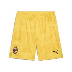 Męskie szorty bramkarskie AC Milan 24/25 PUMA Yellow Blaze Pelé. Żółte szorty męskie Puma, bez kołnierzyka. W wyprzedaży za 134.00 zł.