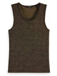 Scotch & Soda Top w kolorze ciemnobrązowym rozmiar: XL. Brązowe topy damskie Scotch & Soda, xl, bez wzorów, bez kołnierzyka. Za 87.81 zł.
