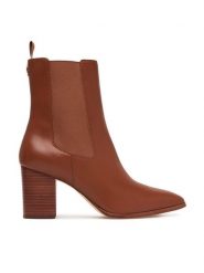 LAUREN RALPH LAUREN Botki Rlyn Bte Hl Bo Bte 802P15661001 Brązowy. Brązowe botki damskie Lauren Ralph Lauren, ze skóry, bez obcasa, na słupku, bez zapięcia. Za 1,199.00 zł.