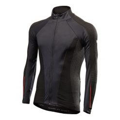 Rowerowa kurtka wiatrówka Wind Jersey AW. Czarne kurtki damskie SIXS, m, bez wzorów, z jersey, rowerowe. Za 530.50 zł.