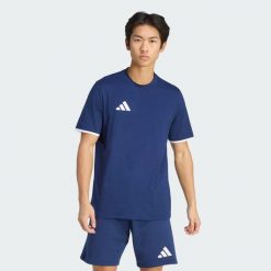 Koszulka Entrada26. Białe t-shirty sportowe męskie Adidas, l, z bawełny, bez ramiączek, na fitness i siłownię. Za 109.00 zł.