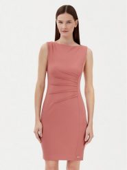 Calvin Klein Sukienka koktajlowa K20K208433 Różowy Slim Fit. Czerwone sukienki damskie CALVIN KLEIN, bez wzorów, z syntetyku, wizytowe, bez kołnierzyka, bez ramiączek. Za 459.99 zł.