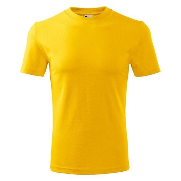 Klasyczna Koszulka Unisex Dla Dorosłych. Żółte bluzki damskie ALDER, bez wzorów, klasyczne, bez kołnierzyka, bez ramiączek. Za 52.99 zł.