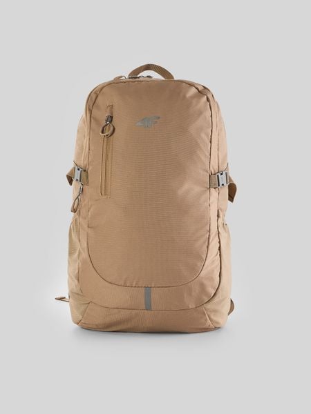4F Plecak miejski (22 L) z kieszenią na laptop - beżowy Uniwersalny. Brązowe plecaki damskie 4f, bez wzorów, z materiału, biznesowe. Za 149.99 zł.
