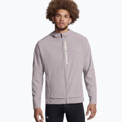 Kurtka do biegania męska Under Armour Outrun The Storm. Szare kurtki treningowe męskie Under Armour, m, bez wzorów, do biegania. Za 309.99 zł.