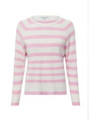 Marie Lund Marie Lund - sweter z dzianiny Kobiety Bawełna biały|różowy, XS. Białe swetry klasyczne damskie Marie Lund, xs, z bawełny, bez kołnierzyka. Za 169.95 zł.