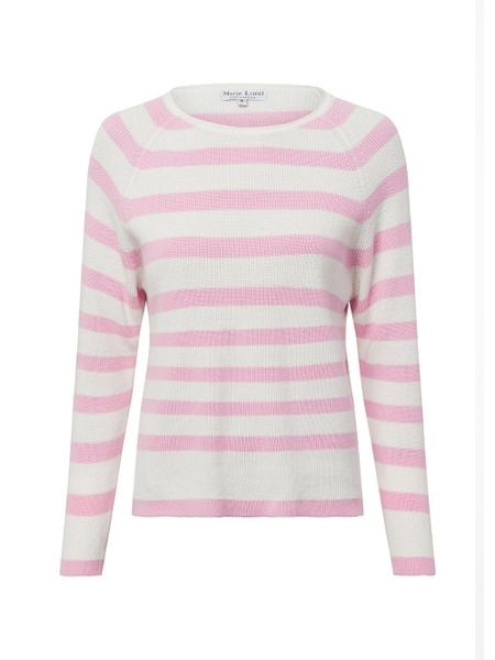 Marie Lund Marie Lund - sweter z dzianiny Kobiety Bawełna biały|różowy, XS. Białe swetry klasyczne damskie Marie Lund, xs, z bawełny, bez kołnierzyka. Za 169.95 zł.