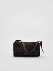 Pleciona torebka handmade - ciemnobrązowy. Brązowe torebki klasyczne damskie Reserved, bez wzorów, bez dodatków. Za 129.99 zł.