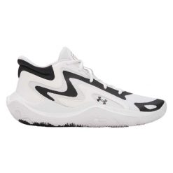 Buty do koszykówki Under Armour Jet '25. Białe buty trekkingowe męskie Under Armour, z gumy, bez zapięcia, do koszykówki. Za 408.60 zł.