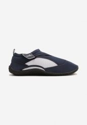 Niebiesko-Białe Buty Sportowe z Elastyczną Cholewką do Wody Nimiliara. Niebieskie buty sportowe na co dzień męskie Born2be, na lato, bez zapięcia. Za 34.99 zł.