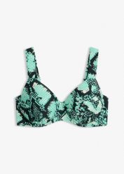 Biustonosz bikini minimizer z wyściełanymi ramiączkami. Zielone bikini damskie bonprix, bez wzorów. Za 77.99 zł.