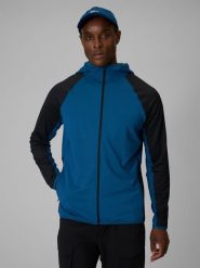 4F Bluza trekkingowa regular z kapturem męska - turkusowa XL. Niebieskie bluzy z kapturem męskie 4f, m. Za 249.99 zł.