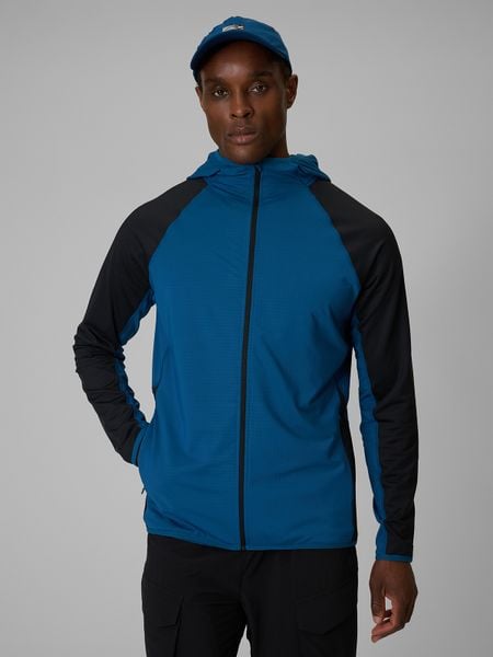 4F Bluza trekkingowa regular z kapturem męska - turkusowa XL. Niebieskie bluzy z kapturem męskie 4f, m. Za 249.99 zł.