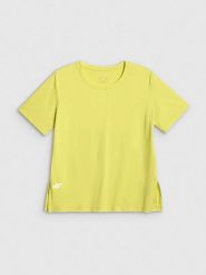 4F Koszulka treningowa loose szybkoschnąca damska - zielona M. Zielone t-shirty damskie 4f, m, bez wzorów, z materiału, bez kołnierzyka. Za 79.99 zł.