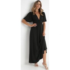 Czarna Sukienka Naude. Czarne sukienki damskie Born2be, na wesele, l, bez wzorów, eleganckie, bez kołnierzyka, bez ramiączek, maxi, rozkloszowane. W wyprzedaży za 159.99 zł.