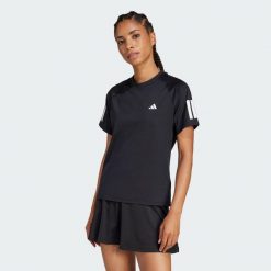 Koszulka Club 3-Stripes Tennis Climacool. Czarne bluzki damskie Adidas, xs, bez wzorów, sportowe, bez kołnierzyka, bez ramiączek. Za 179.00 zł.