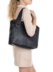 Lia Biassoni Skórzany shopper bag "Calabritto" w kolorze czarnym - 37 x 29 x 12 cm rozmiar: onesize. Czarne shopper bag damskie Lia Biassoni, bez wzorów, z materiału, na ramię, bez dodatków. Za 388.16 zł.