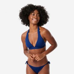 Góra kostiumu kąpielowego damska Decathlon Cora Zuma. Zielone bikini damskie Decathlon, bez wzorów. Za 69.99 zł.