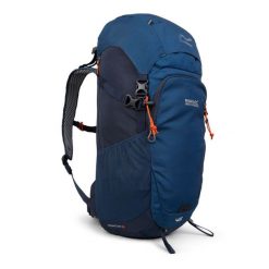Plecak turystyczny 45L Highton V2. Niebieskie plecaki męskie Regatta, bez wzorów, z materiału. Za 239.99 zł.