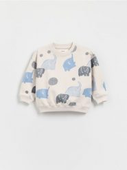 Bawełniana bluza z nadrukiem - beżowy. Brązowe bluzy i bluzki niemowlęce Reserved, bez wzorów, z bawełny, bez ramiączek, bez kaptura. W wyprzedaży za 22.99 zł.