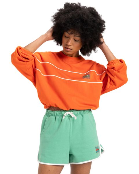 Spodenki z elastyczną talią dla Kobiety SCALLOP Zielony. Zielone szorty damskie Quiksilver, bez wzorów, z bawełny. Za 229.99 zł.