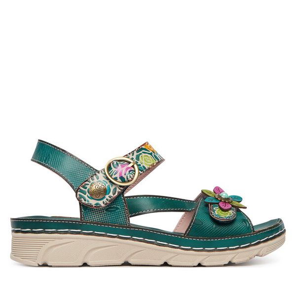 Sandały Laura Vita. Niebieskie sandały damskie Laura Vita, bez wzorów, bez obcasa, na płaskiej podeszwie. Za 389.99 zł.