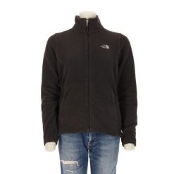 Damska czarna polarowa kurtka TNF. Czarne kurtki damskie The North Face, l, bez wzorów, z materiału, bez kaptura. Za 170.36 zł.