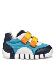 Geox Sneakersy B Iupidoo B3555C 01454 C4088 Granatowy. Niebieskie buty sportowe chłopięce Geox, bez wzorów, ze skóry, bez zapięcia. Za 179.99 zł.