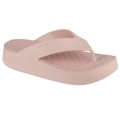 Japonki damskie Crocs 2094106UR. Brązowe klapki damskie Crocs, bez wzorów, z materiału, bez obcasa. Za 268.00 zł.
