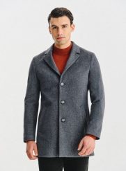 PAKO LORENTE – Szary płaszcz z wełną. Szare płaszcze męskie Pako Lorente, na zimę, bez wzorów, z poliesteru. Za 499.99 zł.