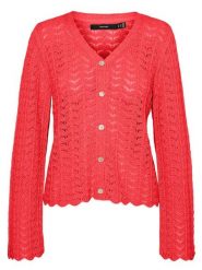 Vero Moda Kardigan w kolorze czerwonym rozmiar: XS. Czerwone kardigany damskie Vero Moda, xs, bez wzorów, ze splotem. Za 150.37 zł.