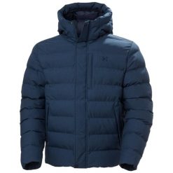 Kurtka z kapturem Helly Hansen Alby Puffy. Niebieskie kurtki męskie Helly Hansen, bez wzorów, z puchu, sportowe, z kapturem. W wyprzedaży za 1,108.95 zł.