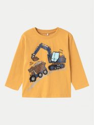 NAME IT Bluzka 13233674 Żółty Regular Fit. Żółte t-shirty chłopięce Name it, bez wzorów, z bawełny, bez ramiączek. Za 49.99 zł.
