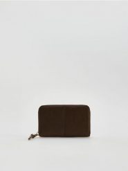 Portfel na zamek - brązowy. Brązowe portfele damskie Reserved, bez wzorów. Za 59.99 zł.
