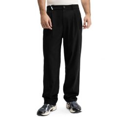 Męskie spodnie z szerokimi nogawkami Siroko Kram Black. Czarne spodnie materiałowe męskie SIROKO, bez wzorów. Za 257.00 zł.