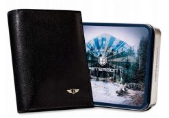 Portfel skórzany Peterson [DH] PTN 348-P czarny. Czarne portfele męskie Peterson, bez wzorów, ze skóry. Za 100.99 zł.